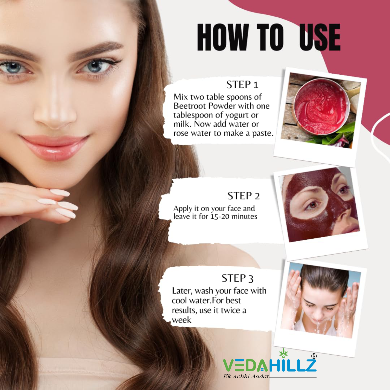 Vedahillz Beetroot Powder for Holistic Health and Vitality Made from Fresh Handpicked Beetroots